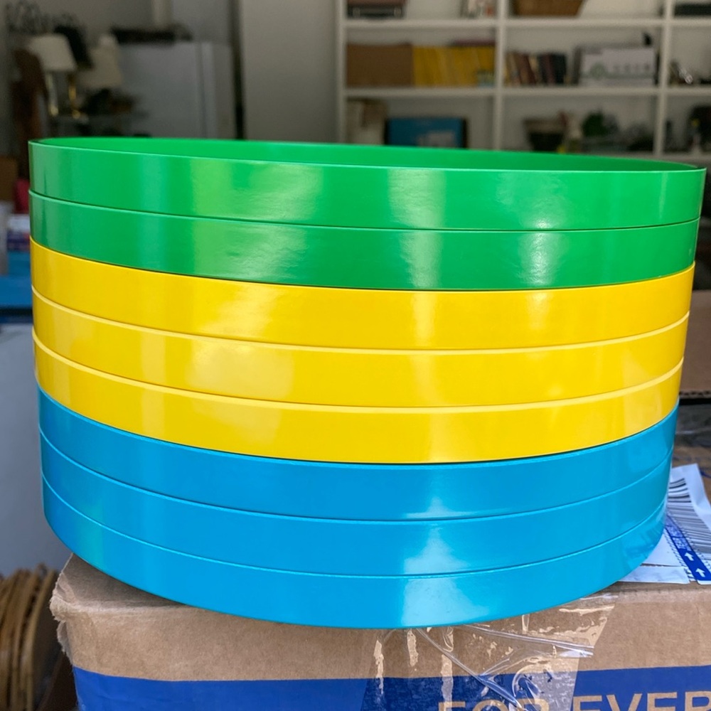 Vintage Heller Design by Massimo Vignelli Plates Melamine Multi Color Stackable…